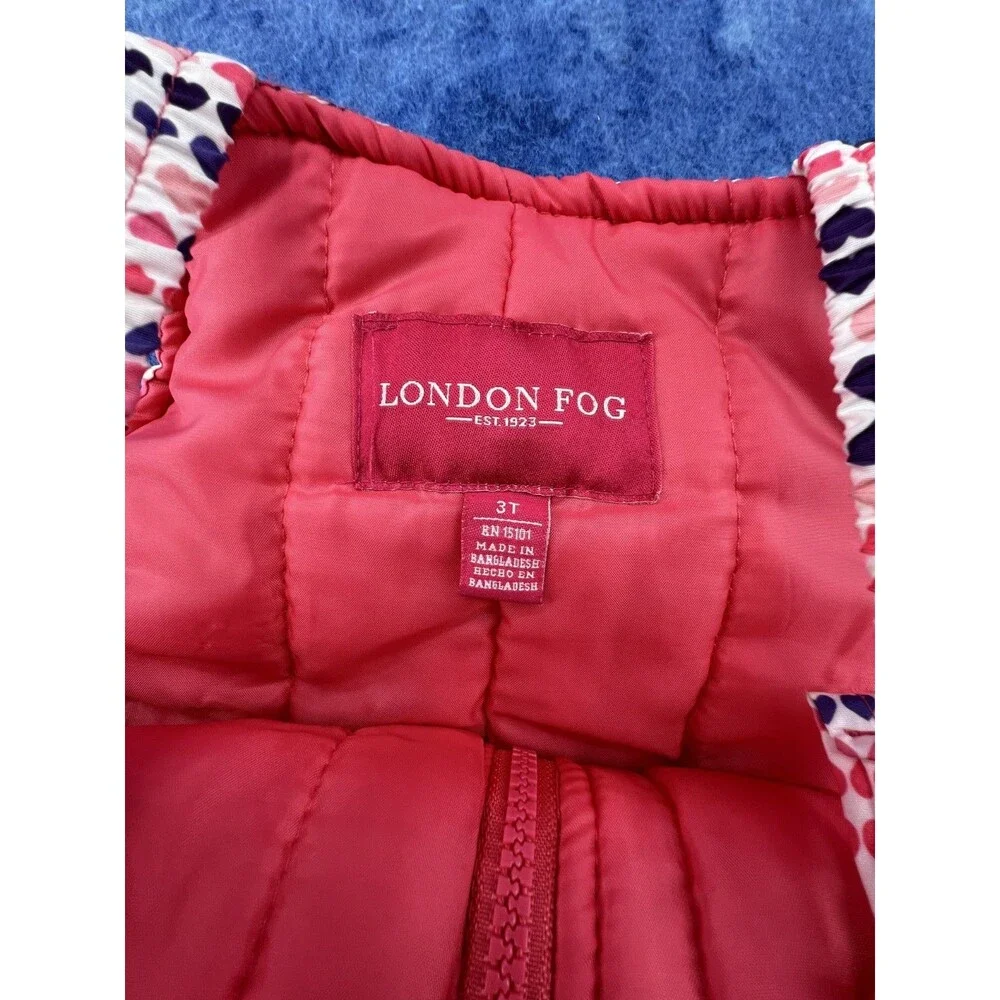 London Fog Girls Heart-Patterned Ski Snow Pants/Bib, Size 3T, Excellent Cond